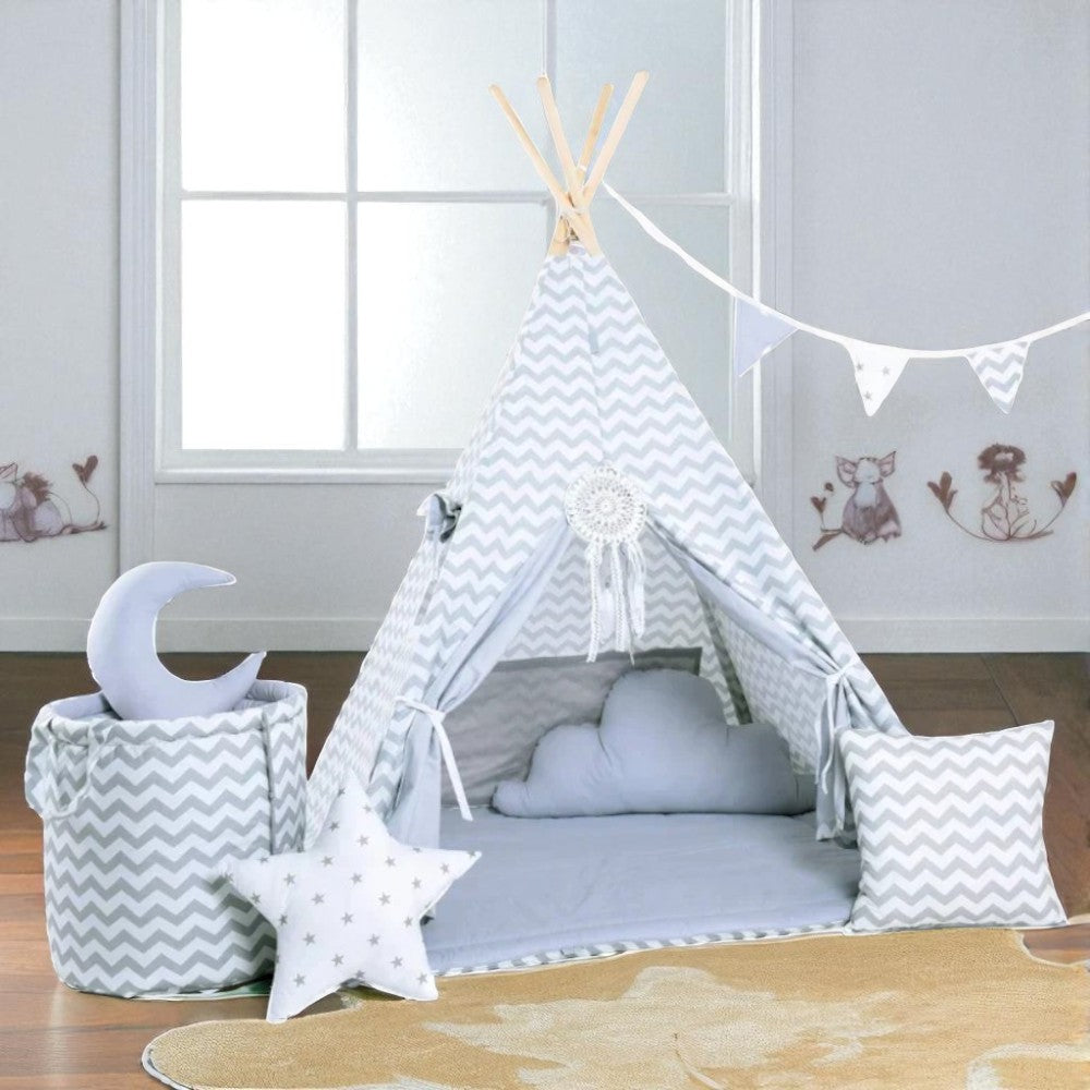 Tipi Enfant À Rayures Grises