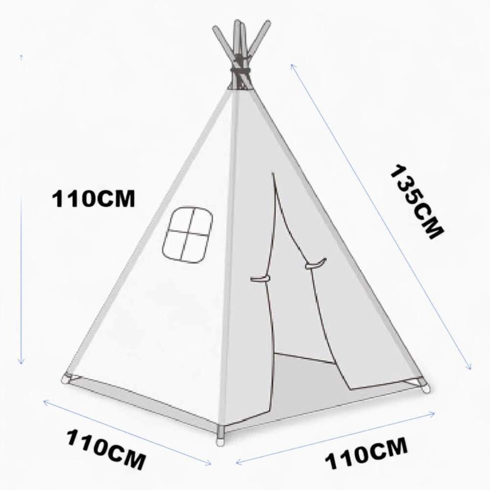 Tipi Fille Rose Et Blanc