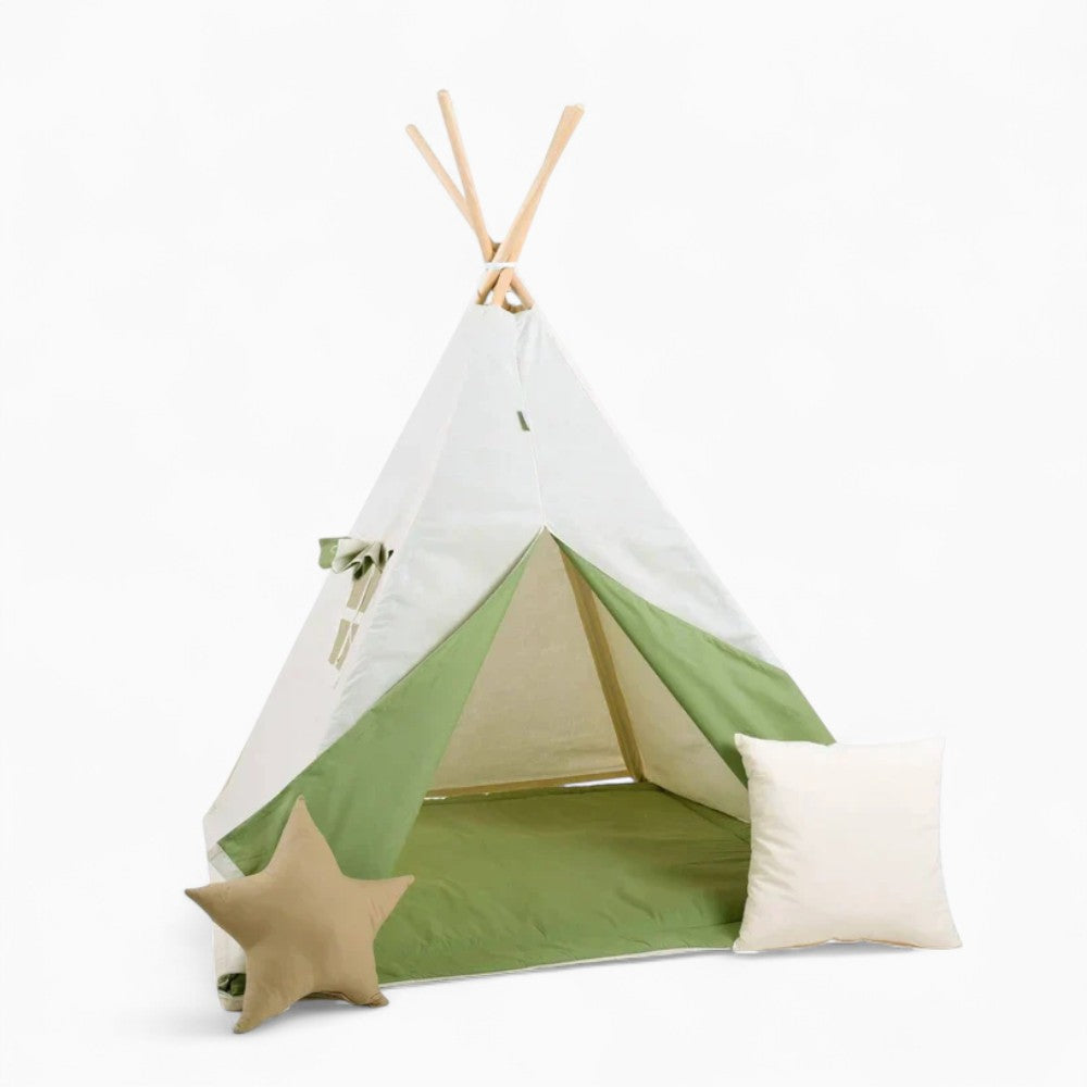 Tipi Enfant Bicolore Blanc Et Vert