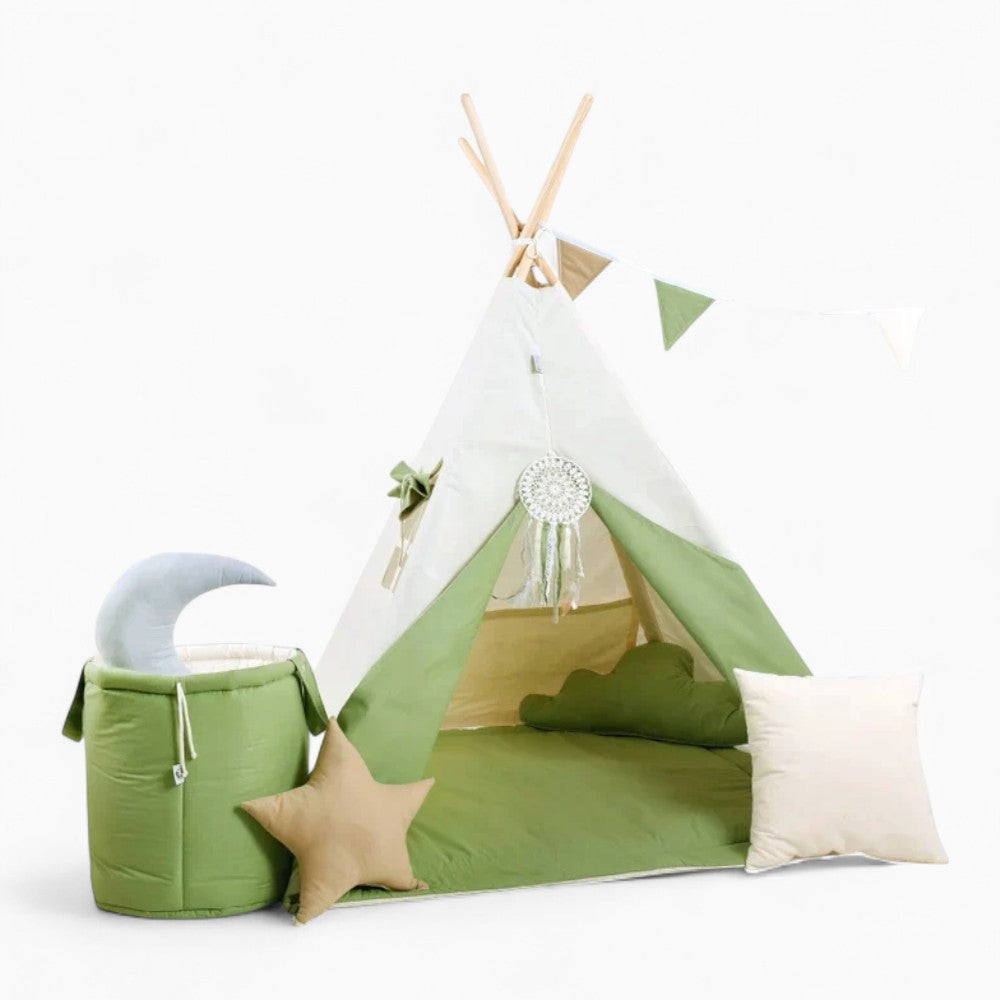 Tipi Enfant Bicolore Blanc Et Vert