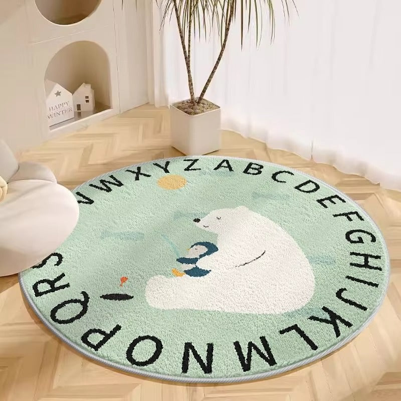 Tapis Rond Ours avec Alphabet