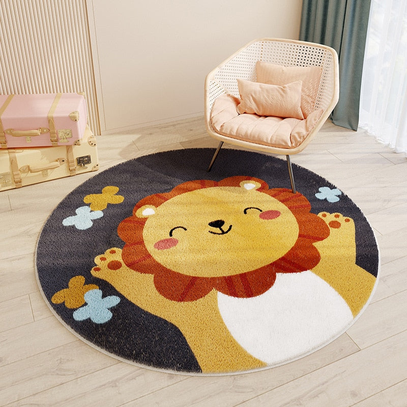 Tapis Lion Chambre Bébé Souriant
