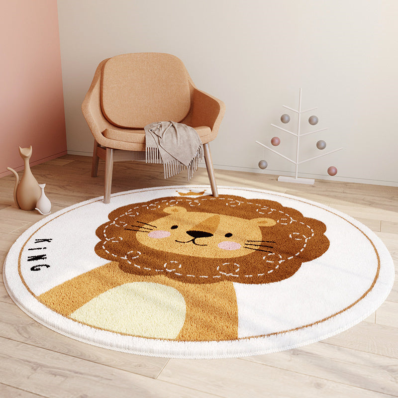 Tapis Rond Chambre Bébé Garçon Lion