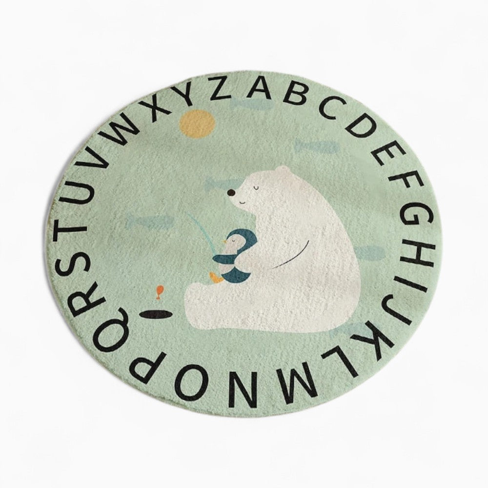 Tapis Rond Ours avec Alphabet