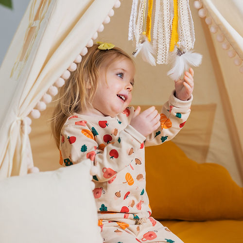 Tipi Lit Enfant Jaune Et Blanc