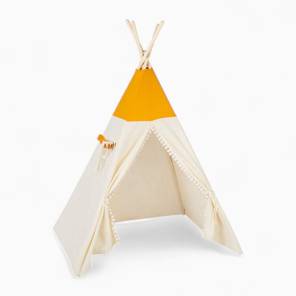 Tipi Lit Enfant Jaune Et Blanc
