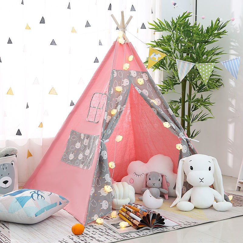 Tipi Fille Rose Et Gris
