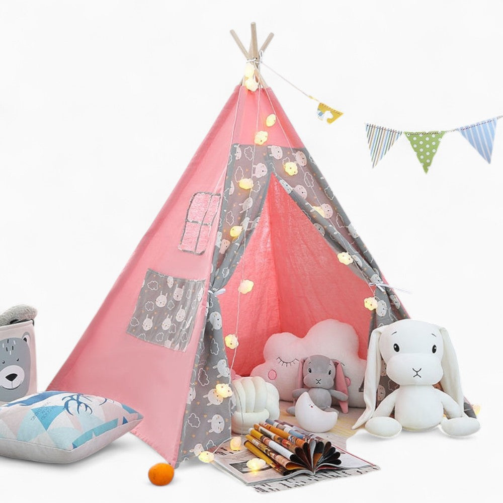 Tipi Fille Rose Et Gris